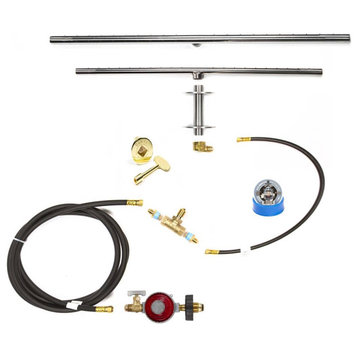 48" Low Profile T Burner and Complete Deluxe Propane Fire Pit Kit