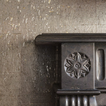 Classic Brooklyn Brownstone - Corkboard Wall and Mantle Detail