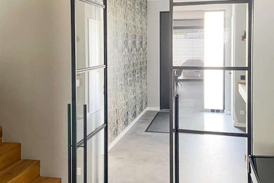 Stahl Loft Tür – Doppel-Pivot mit Flachzarge als Schwingtür