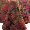Benzara BM15175 3 Piece King Quilt Set With Floral/Fruit Pattern, Multicolor