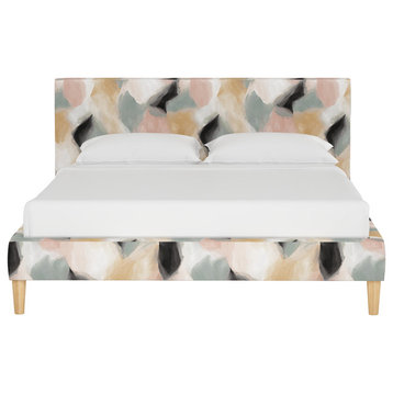 Dunn Straight Platform Bed, Abstract Shapes Cloud, Full