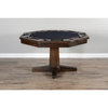 53" Round Reversible Table Top Game & Dining Table Solid Wood
