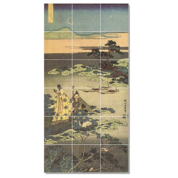 Katsushika Hokusai Ukiyo-E Painting Ceramic Tile Mural #37, 12.75"x25.5"