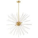 Livex Lighting - Livex Lighting 8 Light Steel Pendant Chandelier In Satin Brass Finish 41258-12 - The Utopia large eight light pendant chandelier will become an attention-grabbing feature in your modern home decor. The satin brass finish graces the design with elegance and charm, providing a traditional quality to the appearance. The clear crystal rods gives the pendant chandelier a sleek and attractive style.