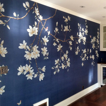 Oriental silk wallpaper in China-Details