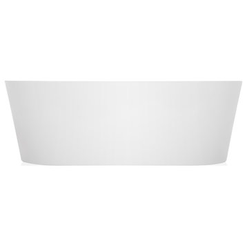 Empava Luxury Freestanding Bathtub Acrylic Soaking SPA Tub, White, 59"