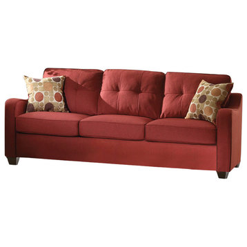 Cleavon II Sofa With 2 Pillows, Red