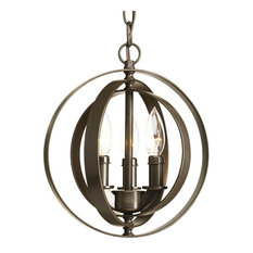 Progress Lighting 87" 3-Light Sphere Pendant with Matching Candle Sleeves