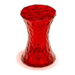 Kartell - Kartell Stone Stool, Transparent Red - Accent And Garden Stools