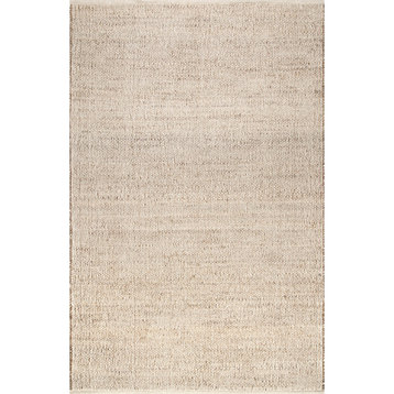 Hand-Loomed Chaste Area Rug, Natural, Natural, 4'x6'