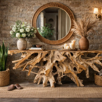 Natural teak root console table - Indonesia Furniture Manufacture