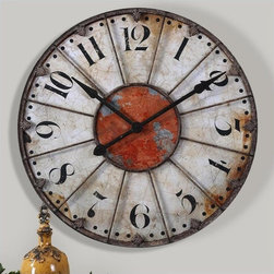 Uttermost Ellsworth Clock in Crackled Ivory - Products