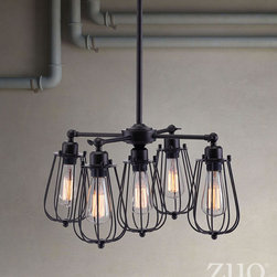 Zuo Porirua Ceiling Lamp Distressed Black - SKU: 98424 - Pendant Lighting