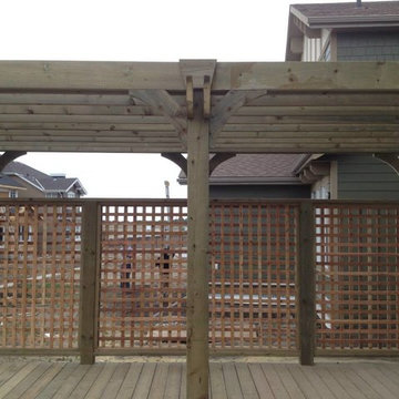 pergola with cedar privacy screen