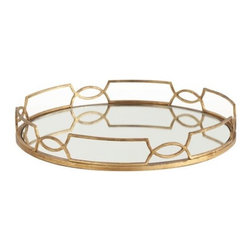 Arteriors Cinchwaist Iron/Mirror Tray - Decorative Bowls