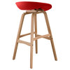 Brentwood Bar Height Stool Red PP Seat and Mold Bamboo Frame by Diamond Sofa