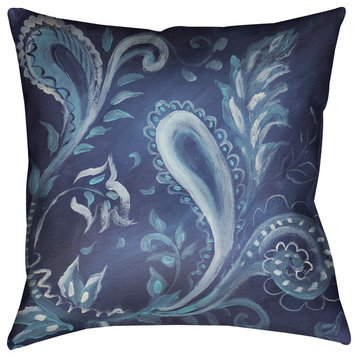 Laural Home Indigo Pattern III Decorative Pillow, 18"x18"
