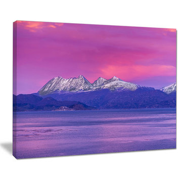 "Ushuaia Sunrise Argentina" Beach and Shore Canvas Art Print, 20"x12"