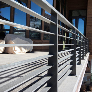 Mountain Contemporary Exterior Horizontal Balustrades