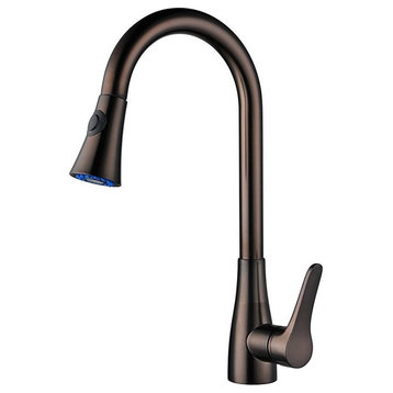 Mora Deck Mounted Kitchen Sink Faucet With Pull Down Sprayer, Oil Rubbed Bronze