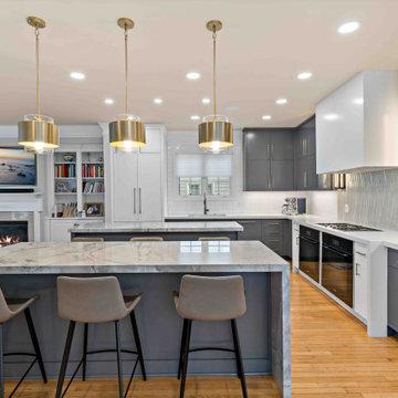 Pristine McLean Kitchen & Basement Remodel Offers Functionality for Large Family