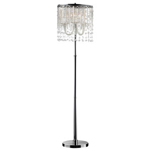 Elegant Designs Trendy Sheer White Shade Floor Lamp With Hanging