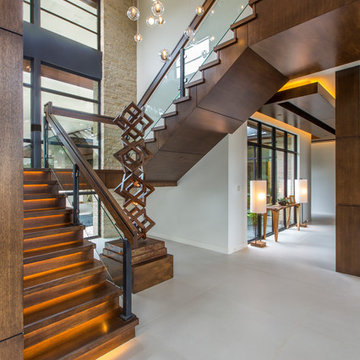 Stair Hall in Contemporary Home for Entertaining