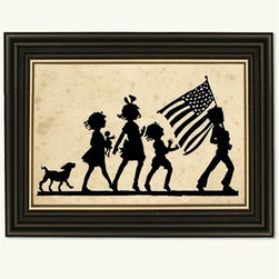 Stars & Stripes on Parade Framed Silhouette - Holiday Decorations