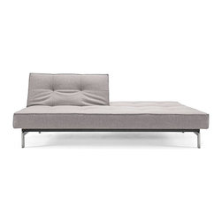 "Innovation" Splitback Mixed Dance Grey Sofa Bed / Stainless Steel Legs - Sofas