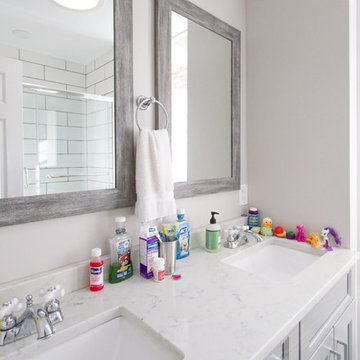 White Quartz Dual Vanity Sink