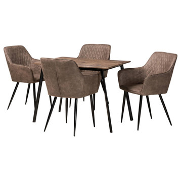 Chae Transitional 5-Piece Dining Set, Black