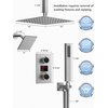 Dual Heads 12" Rain Shower Faucet with LCD Display 3 Function Shower System, Brushed Nickel