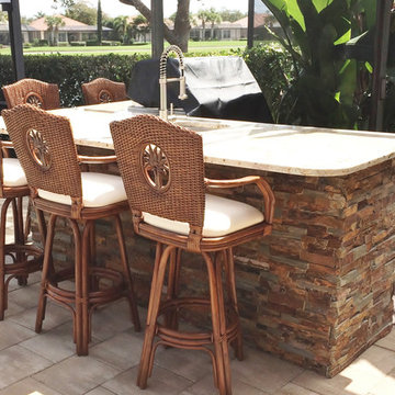 Outdoor Kitchens, BBQs with Terrablend Ledgestone Natural Stone Panels