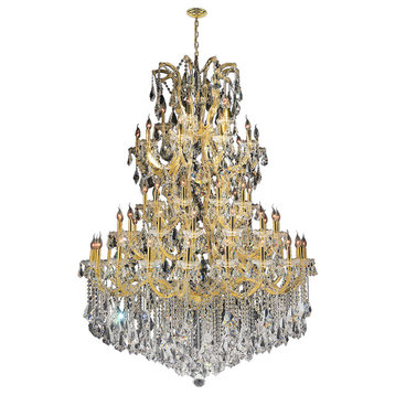 Maria Theresa Chandelier, D54"x H72", L60, Gold Finish, Clear Crystal