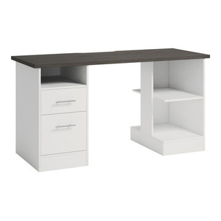 BELLEZE Rhudi 62 Executive Desk, Stone Grey 