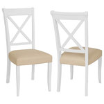 Bentley Designs - Hampstead 2-Tone Painted Furniture Ivory X Back Dining Chairs, Set of 2 - Hampstead Two Tone Painted Ivory X Back Dining Chair Pair offers elegance and practicality for any home. Soft-grey paint finish contrasts beautifully with warm American Oak veneer tops, guaranteed to make a beautiful addition to any home.
