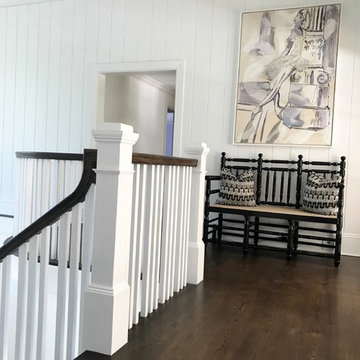 AMAGANSETT: 10" COUNTRY GRADE WHITE OAK INSTALLED, FINISHED W EBONY/ESPRESSO MIX