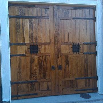 Custom Carriage House Doors with Heavy Duty Solid Bronze Carriage Door Hardware