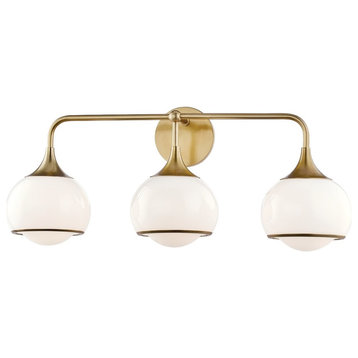 Reese 3-Light Wall Sconce, Aged Brass