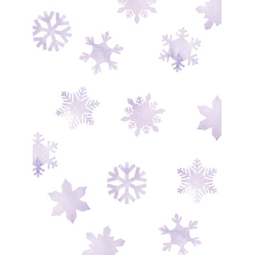 Frozen Winter Snowflakes Peel and Stick Vinyl Wall Sticker, Lilac
