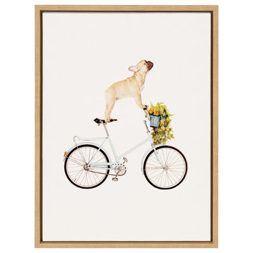 Sylvie Frenchie Bulldog Framed Canvas By Amy Peterson, Natural 18x24