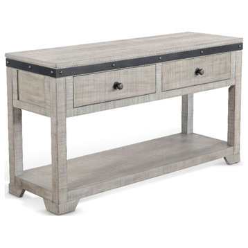 Sunny Designs Traditional Mahogany Wood Sofa Table in Alpine Gray