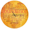 Abundance Gratitude Joy Heart Oversized Quote Metal Clock, 36"x36"