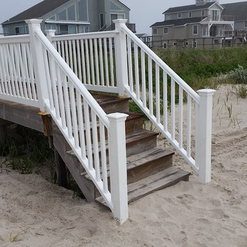 Beach boardwalk handrails