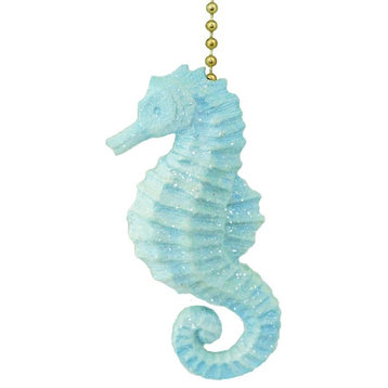Sparkling Blue Seahorse Ceiling Fan Pull Decorative Light Chain