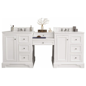 82 Double Vanity Set Bright White W - Double Bathroom Vanity With Makeup Area 82 Double Vanity Set Bright White W - Double Bathroom Vanity With Makeup Area