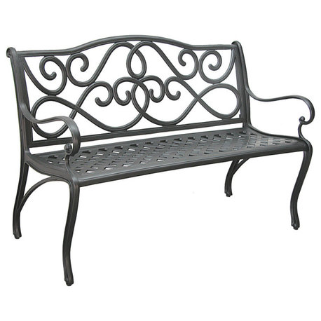 4' Scroll Bench, Copper Black
