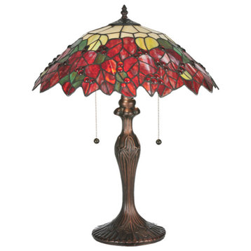 22H Poinsettia Table Lamp