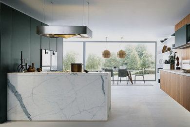 This is an example of a contemporary kitchen in Cardiff.