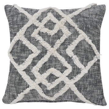 Tufted Geometric Diamond Modern Throw Pillow
